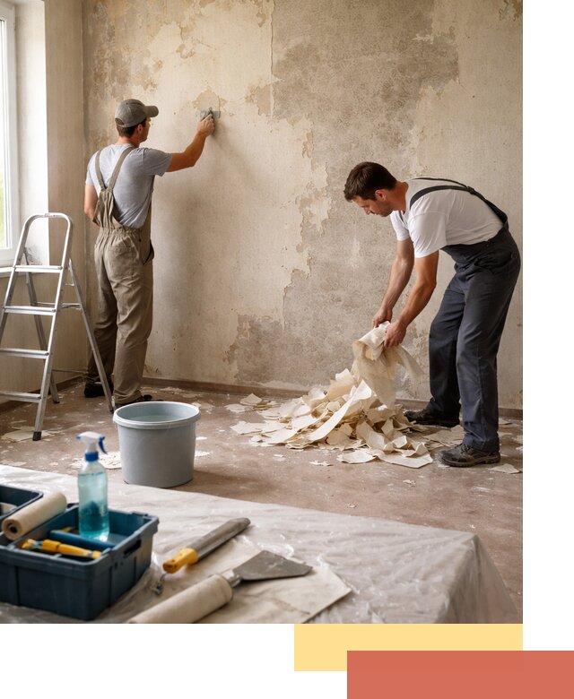 Снятие старых обоев в Инте быстро и качественно