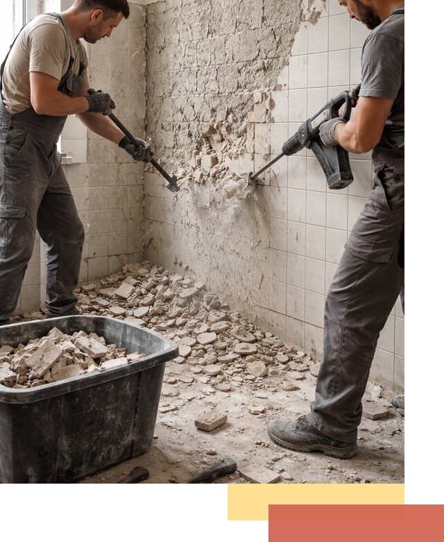 Демонтаж плитки со стен в Инте быстро и аккуратно