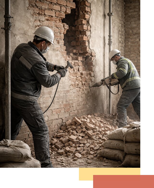 Демонтаж кирпичных стен в Инте быстро и безопасно