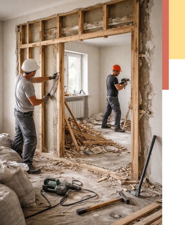 Демонтаж деревянных перегородок в Инте от 3245 руб. — быстро и недорого | ОТДЕЛОЧНИК-Инт