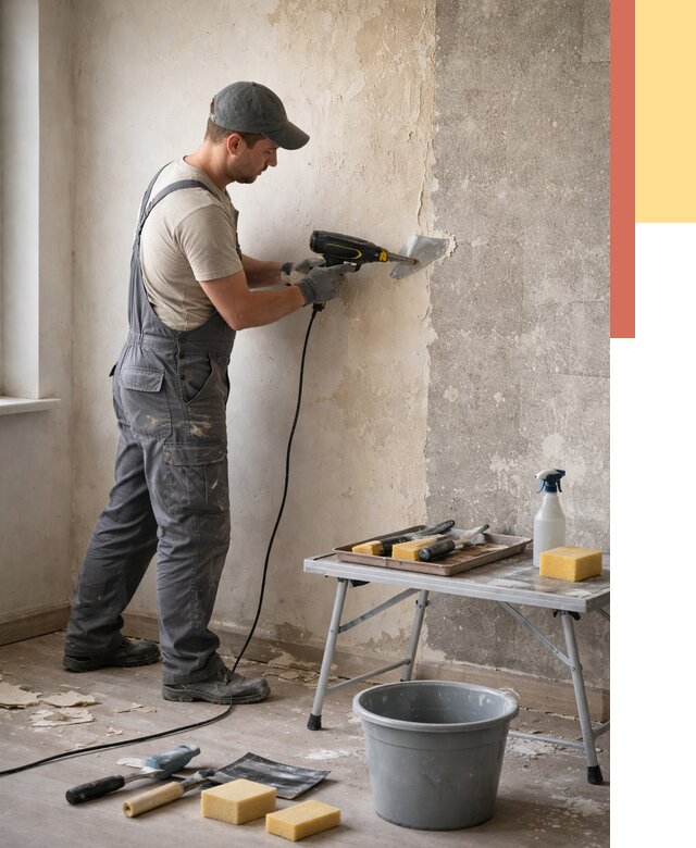 Очистка стен от клея в Инте от 1876 руб. — снятие и удаление клея со стен | ОТДЕЛОЧНИК-Инт