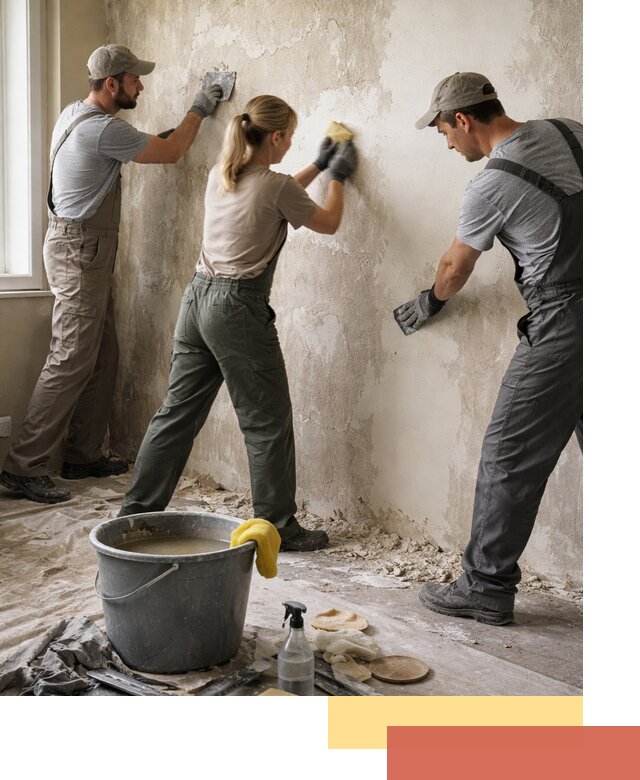 Очистка стен от клея и грунтовки в Инте качественно и быстро