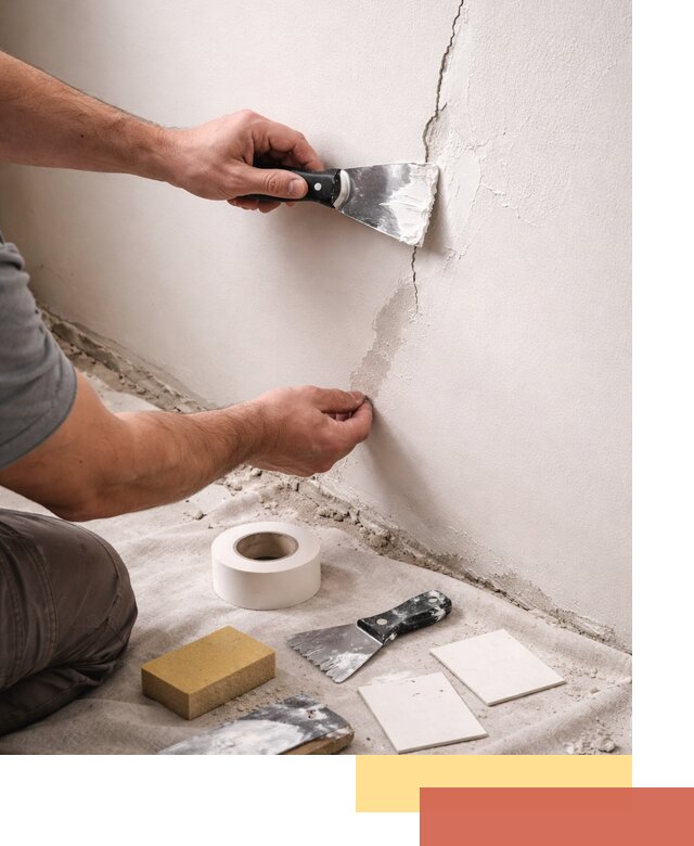 Заделка трещин и сколов в стенах и потолках в Инте