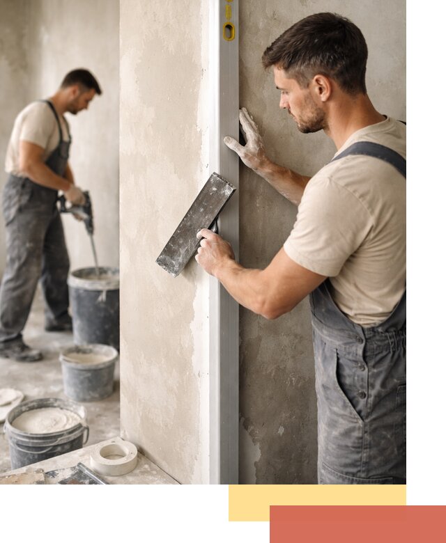 Выведение углов стен в Инте: монтаж и оштукатуривание