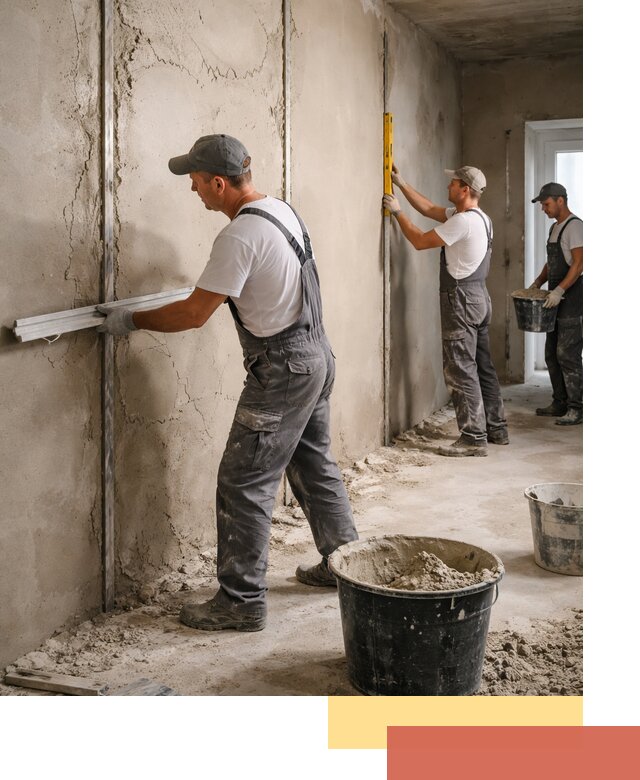 Штукатурка стен по маякам в Инте — точная и ровная поверхность