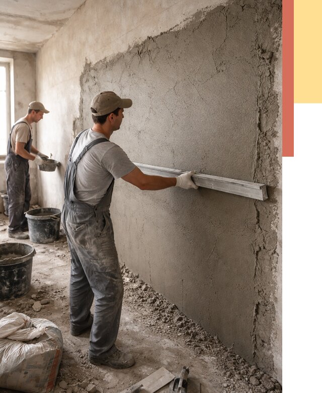 Цементная штукатурка стен в Инте от 4564 руб/м2 — быстро и недорого | ОТДЕЛОЧНИК-Инт