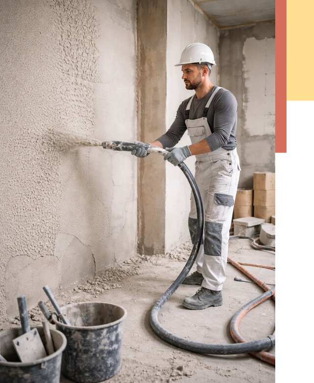 Машинная штукатурка стен в Инте под ключ от 6592 руб./м2 | ОТДЕЛОЧНИК-Инт