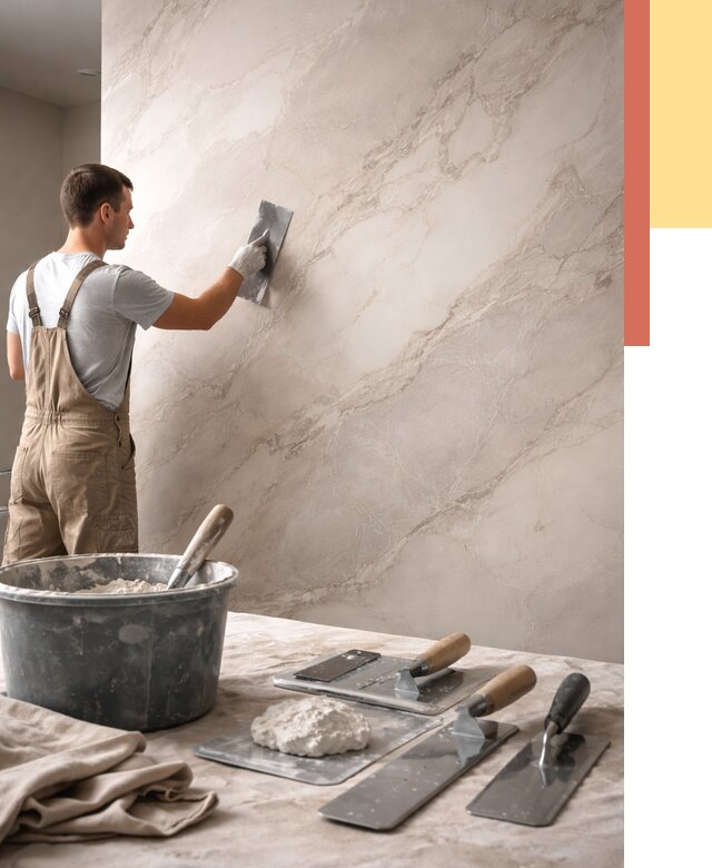 Декоративная штукатурка под мрамор в Инте от 2840 руб./м² — быстро и недорого | ОТДЕЛОЧНИК-Инт