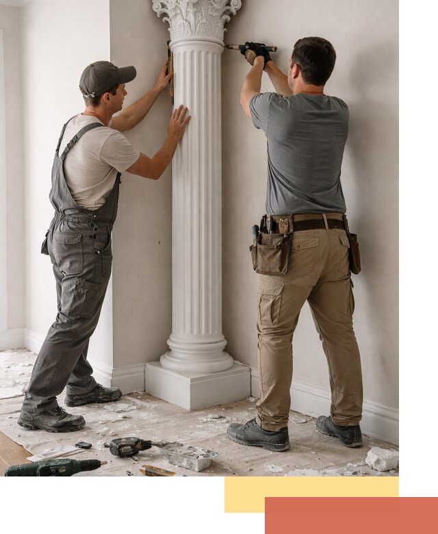 Установка декоративных колонн в Инте под ключ