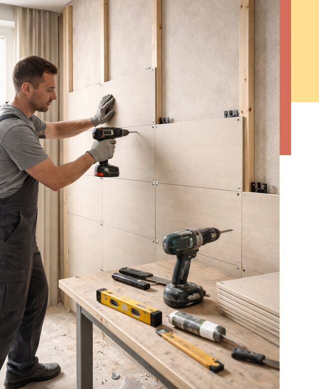 Монтаж МДФ панелей на стены в Инте от 1268 руб. под ключ | ОТДЕЛОЧНИК-Инт