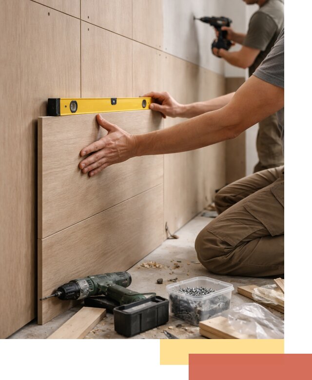 Профессиональный монтаж МДФ панелей на стены в Инте