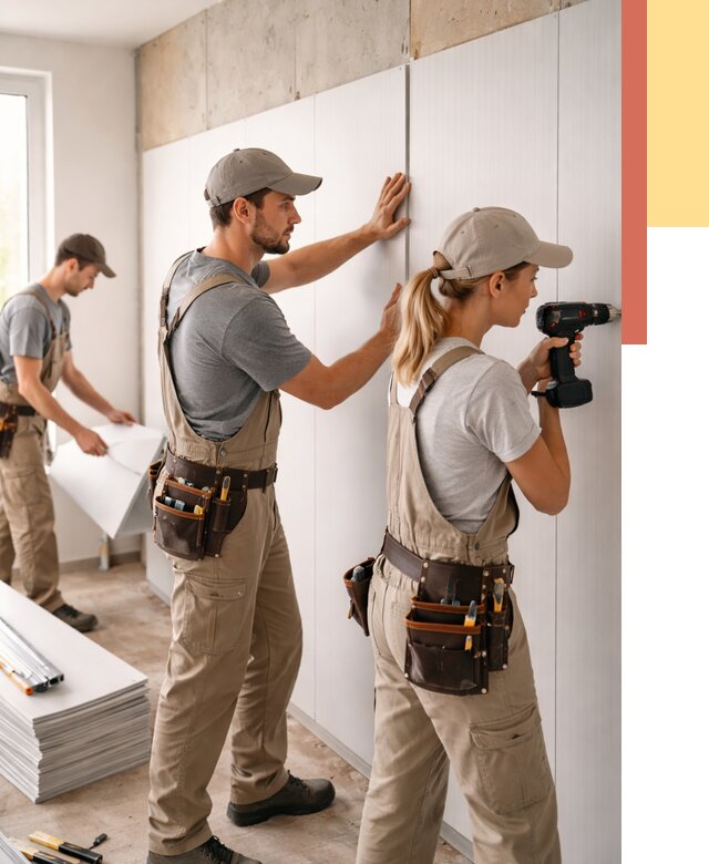 Монтаж ПВХ панелей на стены в Инте от 456 руб/м2 — быстро и недорого | ОТДЕЛОЧНИК-Инт