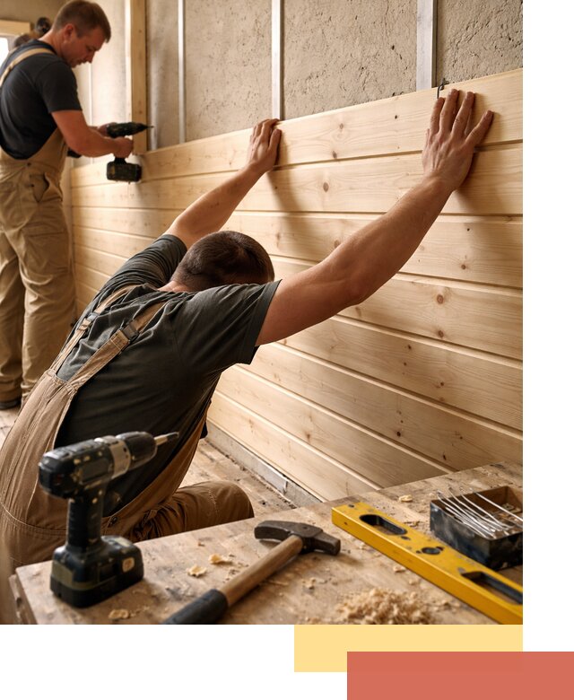 Монтаж деревянной вагонки на стены в Инте быстро и качественно