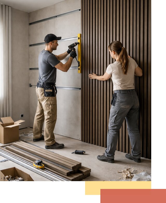 Монтаж реечных панелей на стены в Инте