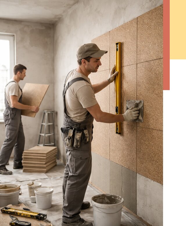 Монтаж пробковых панелей на стены в Инте от 3550 руб. — ОТДЕЛОЧНИК-Инт