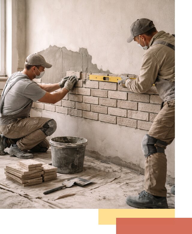 Монтаж декоративного кирпича профессионально в Инте