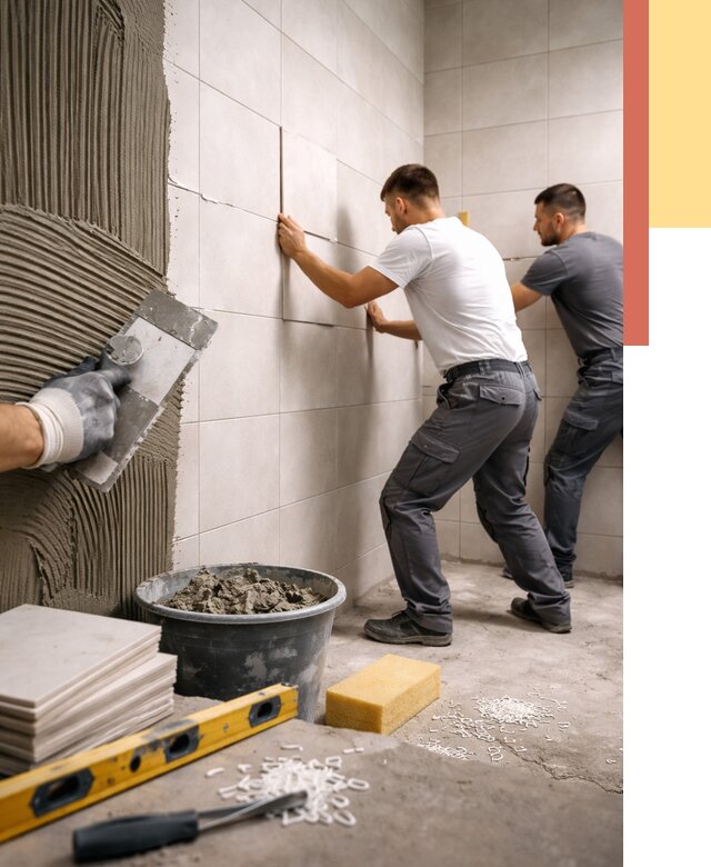 Укладка плитки на стены в Инте от 862 руб. — качественно и недорого | ОТДЕЛОЧНИК-Инт