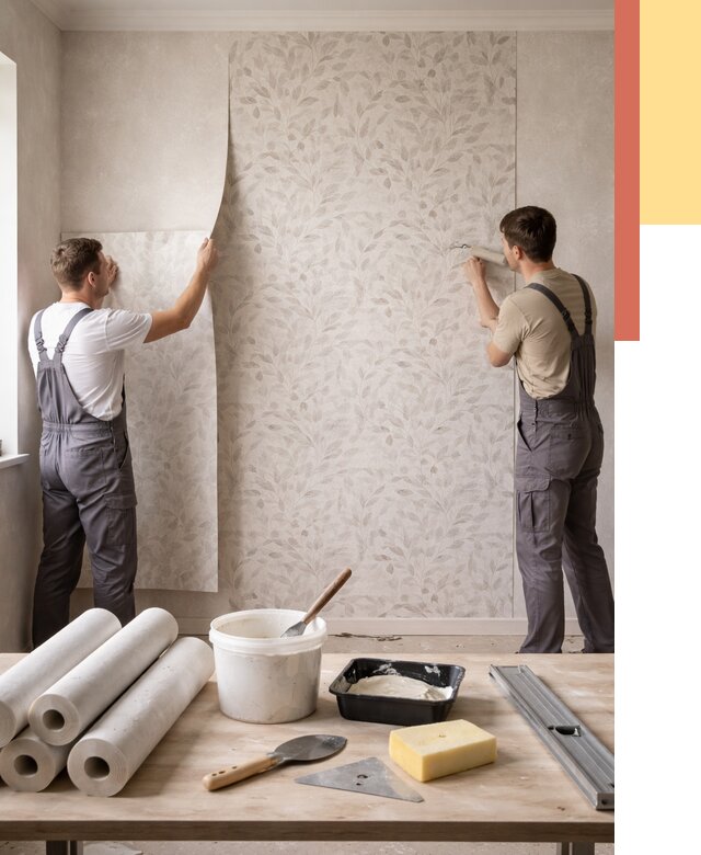 Поклейка обоев с подбором рисунка в Инте от 3550 руб. | ОТДЕЛОЧНИК-Инт - быстро и недорого