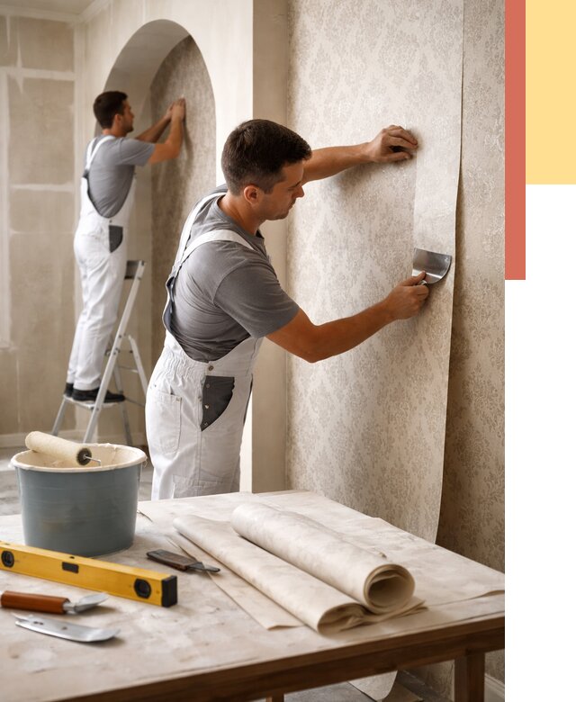 Поклейка обоев на сложные стены в Инте от 2840 руб. под ключ | ОТДЕЛОЧНИК-Инт