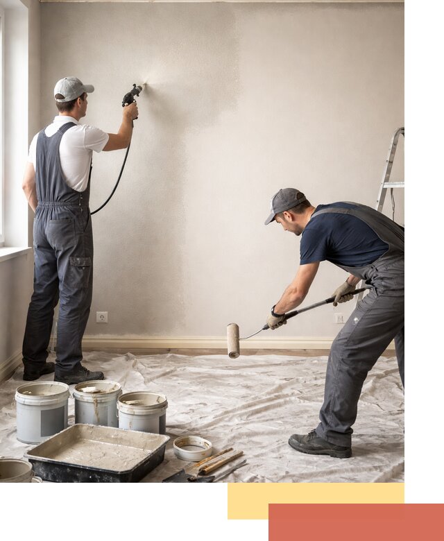 Покраска стен моющейся краской и защита поверхностей в Инте