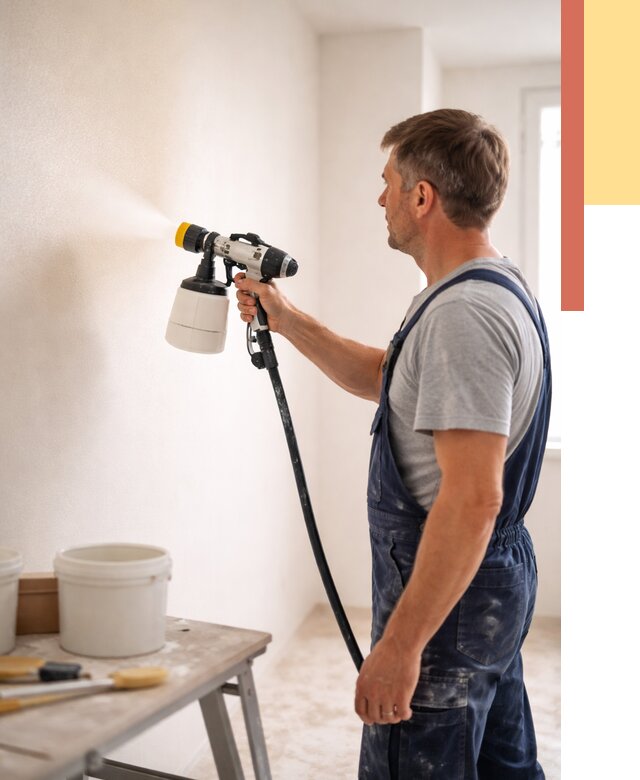 Покраска стен краскопультом в Инте от 7607 руб. — механизированная покраска | ОТДЕЛОЧНИК-Инт