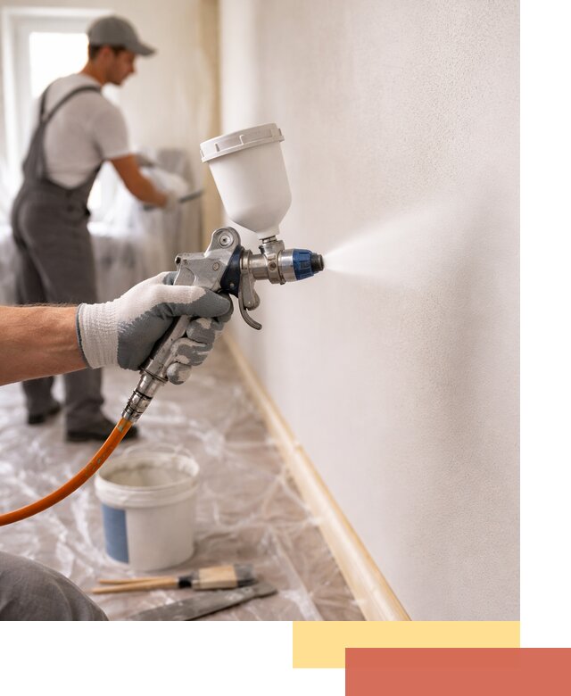 Покраска стен краскопультом в Инте быстро и качественно