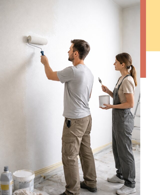 Окраска стен по стеклохолсту в Инте от 4564 руб/м² под ключ | ОТДЕЛОЧНИК-Инт