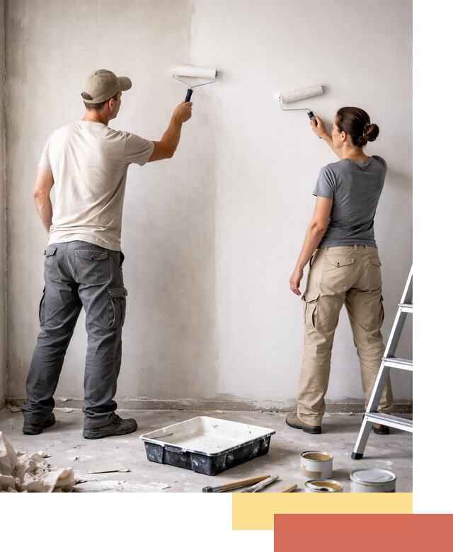 Окраска стен по стеклохолсту в Инте качественно и долговечно