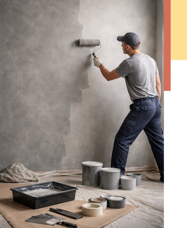 Покраска стен под бетон в Инте от 659 руб. за м2 — быстро и недорого | ОТДЕЛОЧНИК-Инт