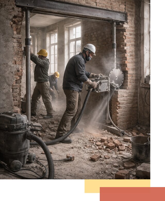 Прорезка проема в стене под дверной или оконный проем в Инте