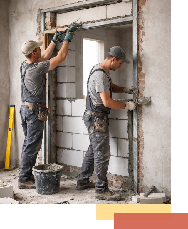 Закладка дверного проема под ключ в Инте: демонтаж, монтаж, отделка