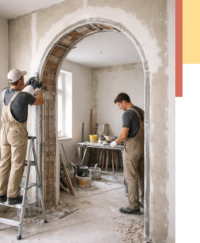 Устройство арочного проема в Инте от 9635 руб. под ключ — быстро и недорого | ОТДЕЛОЧНИК-Инт