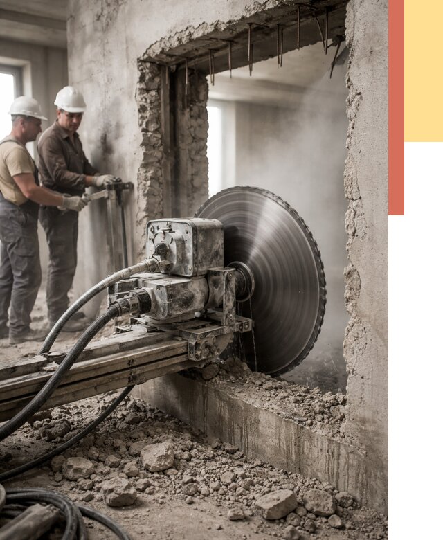 Алмазная резка проемов в Инте от 4564 руб. быстро и недорого | ОТДЕЛОЧНИК-Инт