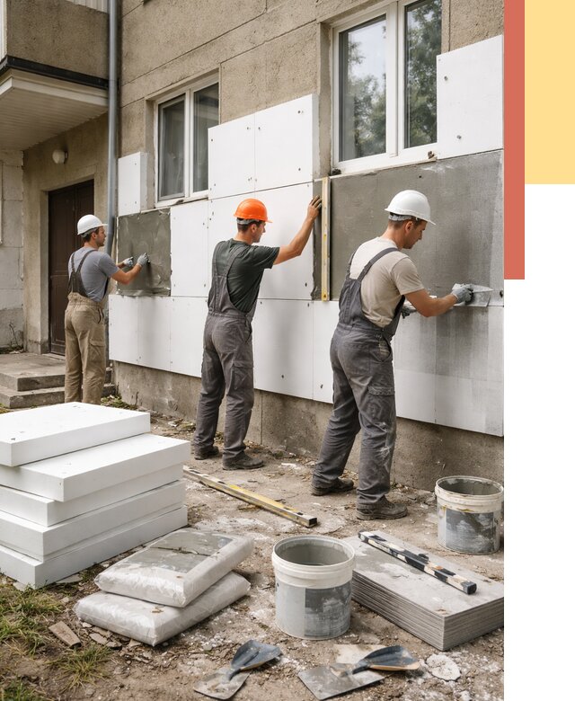 Утепление стен пенопластом в Инте от 1775 руб. — недорого и под ключ | ОТДЕЛОЧНИК-Инт