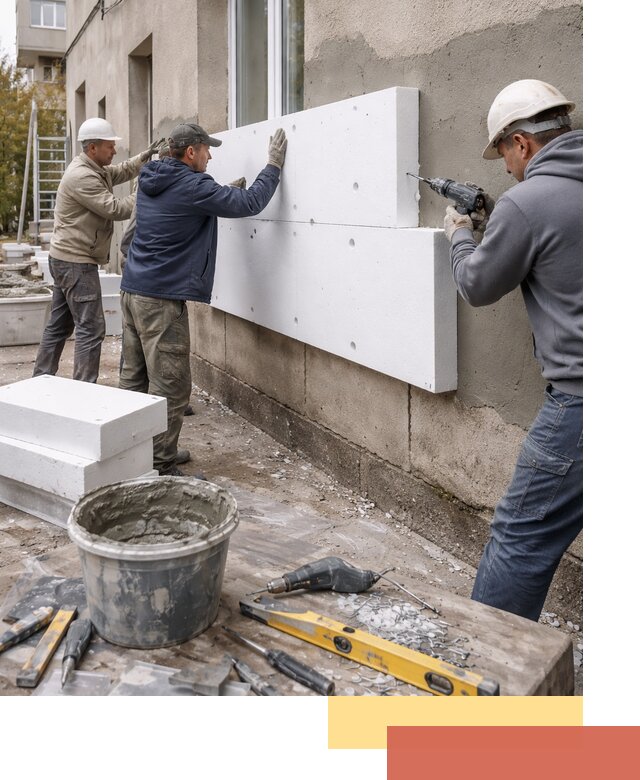 Утепление наружных стен пенопластом в Инте