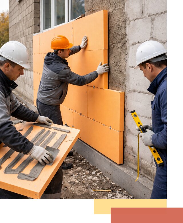 Утепление фасада пеноплексом под ключ в Инте