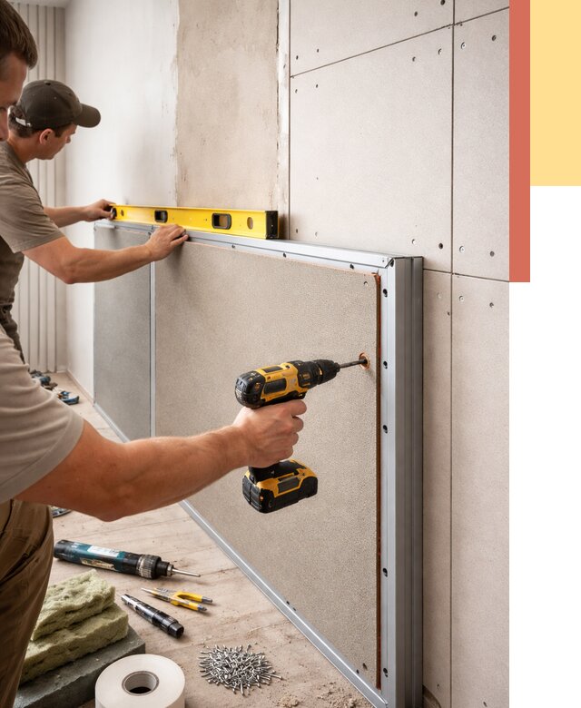 Шумоизоляция стен панелями ЗИПС в Инте от 2231 руб./м² под ключ | ОТДЕЛОЧНИК-Инт