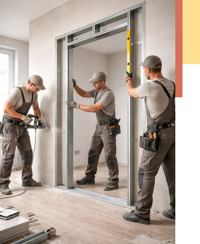 Устройство дверного проема в перегородке в Инте от 4564 руб. под ключ | ОТДЕЛОЧНИК-Инт