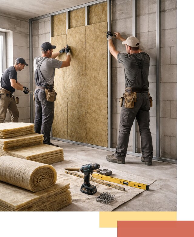 Шумоизоляция перегородок из блоков в Инте — монтаж и защита шумоизоляцией