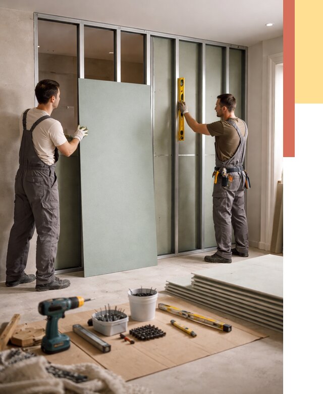 Перегородка из влагостойкого гипсокартона в Инте от 4868 руб. — монтаж под ключ | ОТДЕЛОЧНИК-Инт