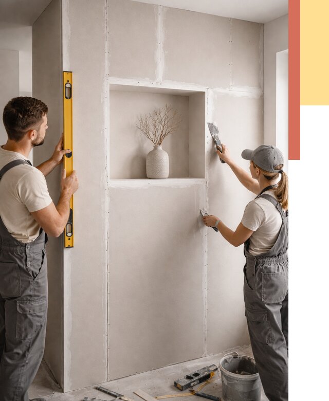 Перегородка из гипсокартона с нишей в Инте от 3296 руб. под ключ | ОТДЕЛОЧНИК-Инт