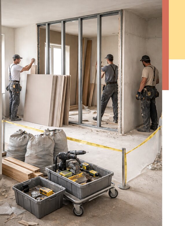 Перенос гипсокартонной перегородки в Инте под ключ от 4564 руб. | Демонтаж и монтаж – ОТДЕЛОЧНИК-Инт