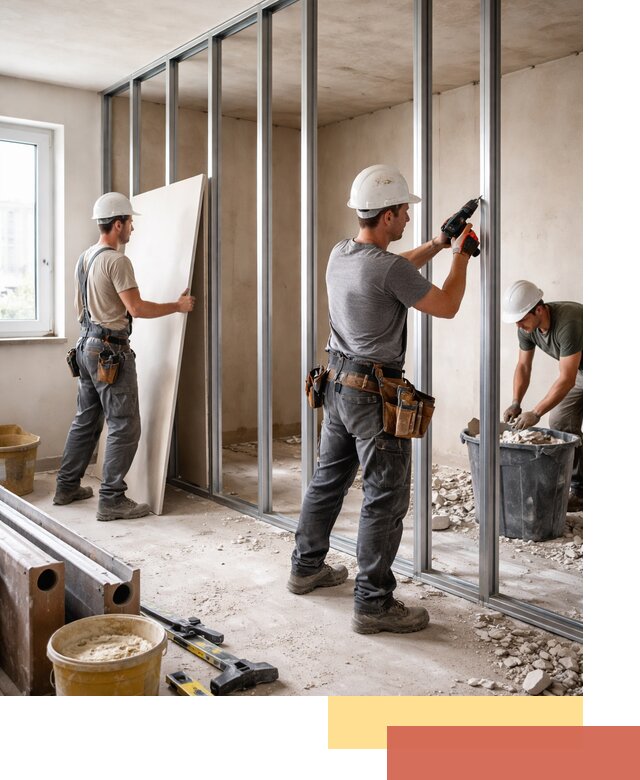 Перенос гипсокартонной перегородки в Инте профессионально и быстро