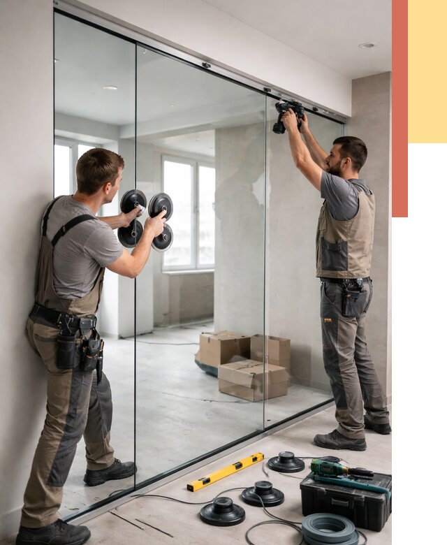 Монтаж стеклянных перегородок в Инте от 6592 руб. | ОТДЕЛОЧНИК-Инт