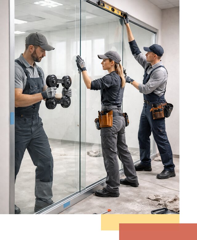 Профессиональный монтаж стеклянных перегородок в Инте