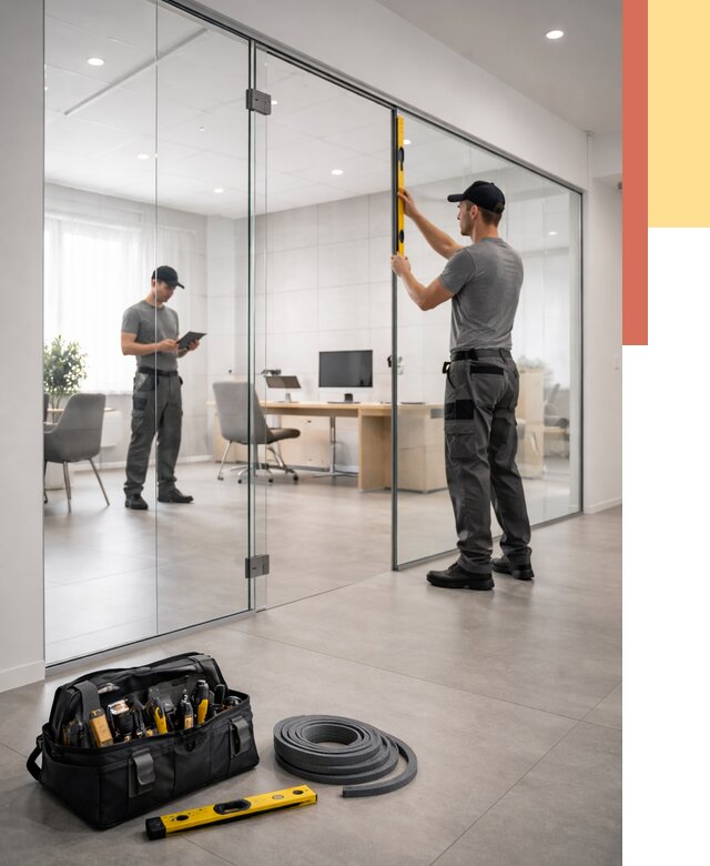 Цельностеклянные перегородки под ключ в Инте от 9635 руб. — монтаж и цены | ОТДЕЛОЧНИК-Инт