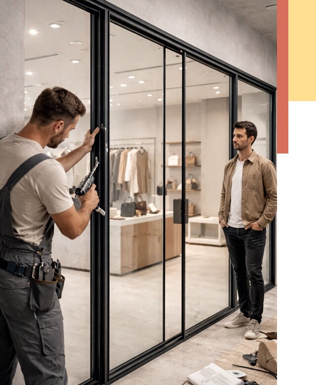 Стеклянные перегородки для магазинов в Инте от 8316 руб. под ключ | ОТДЕЛОЧНИК-Инт