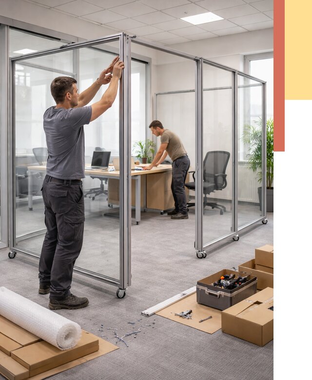 Мобильные офисные перегородки в Инте от 12678 руб. — установка под ключ | ОТДЕЛОЧНИК-Инт