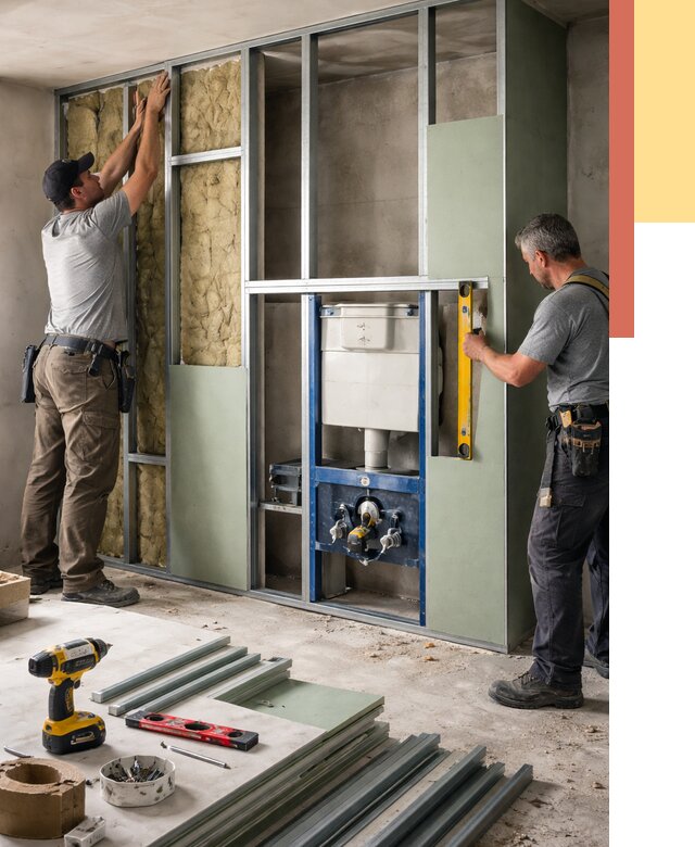 Установка сантехнических перегородок в Инте от 8621 руб. | ОТДЕЛОЧНИК-Инт