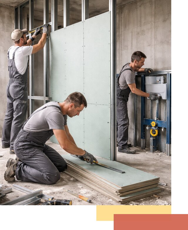 Монтаж и ремонт сантехнических перегородок в Инте